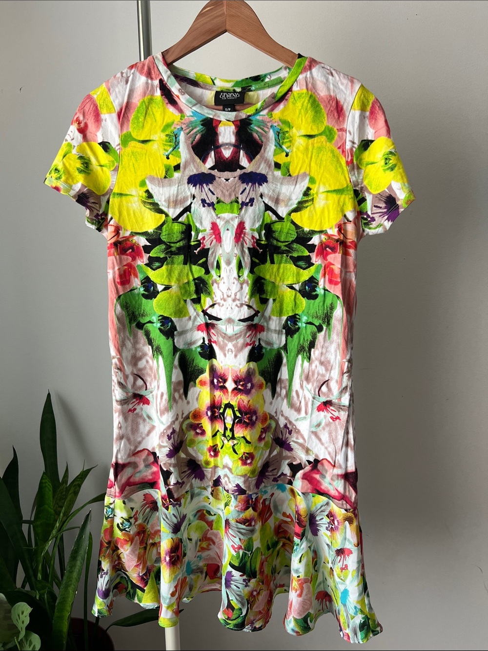 Prabal Gurung for Target Neon Floral Mini Dress - Yellow, Green, Pink, Purple S